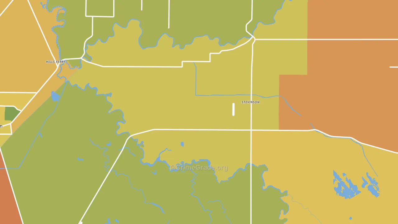Stevinson, CA Map of Vandalism Rates