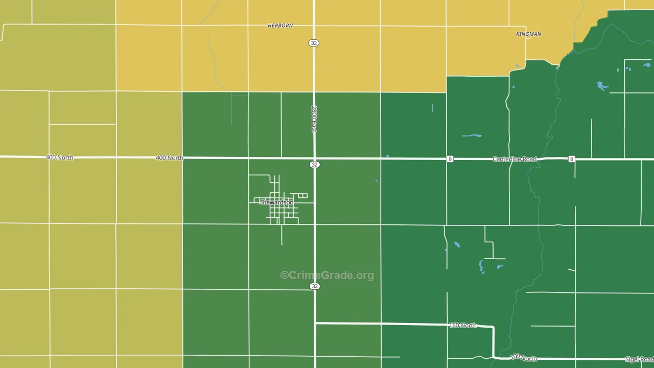 Stewardson, IL Map of Vandalism Rates