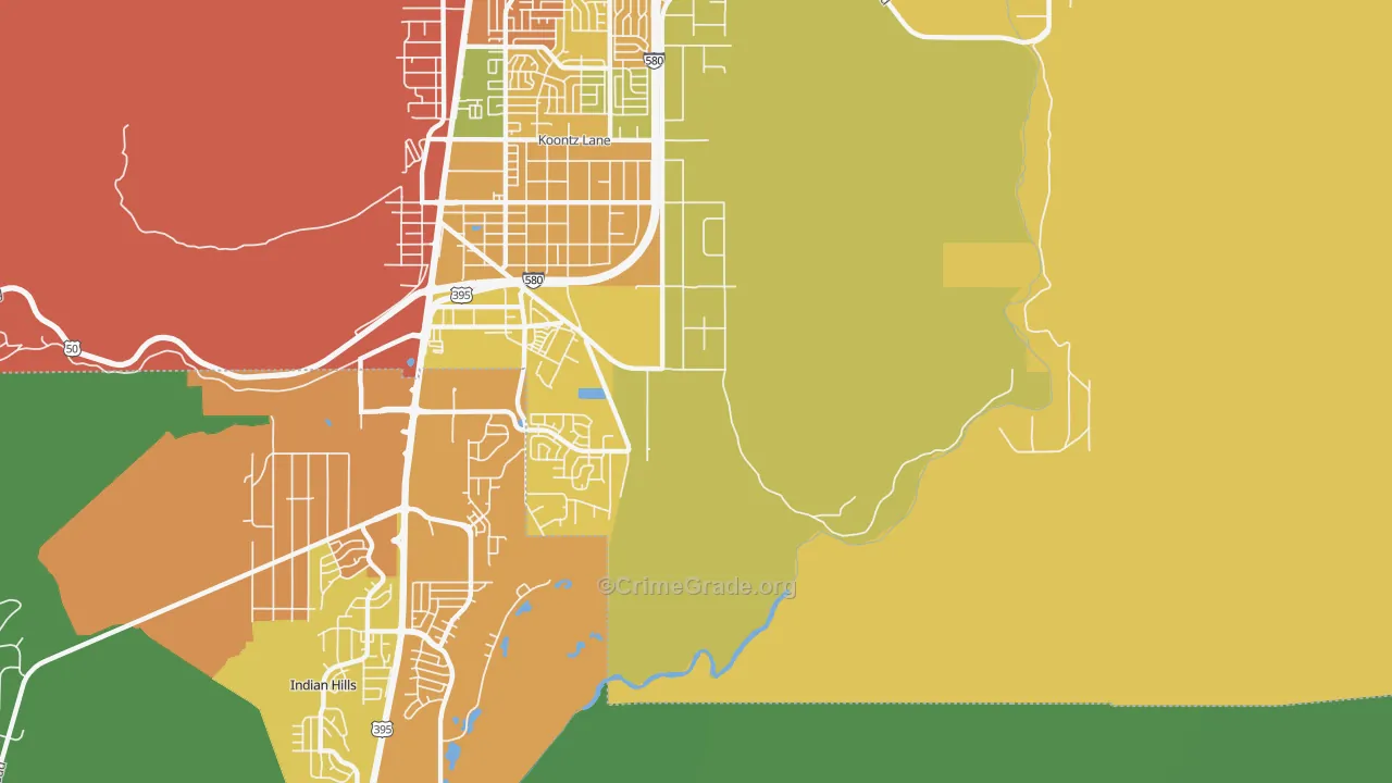 Stewart, NV Map of Vandalism Rates