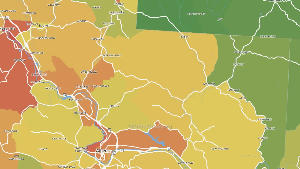 Stewart, OH Map of Vandalism Rates