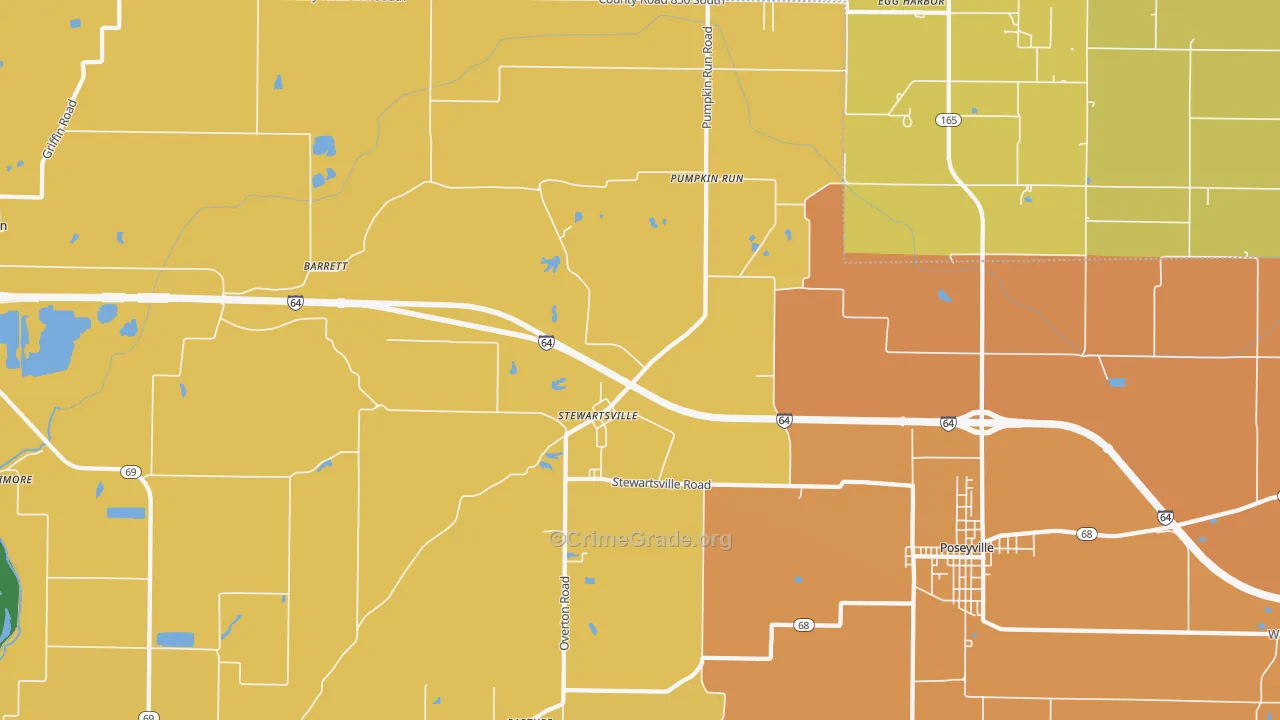 Stewartsville, IN Map of Vandalism Rates