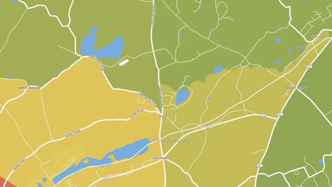 Stier, PA Map of Vandalism Rates