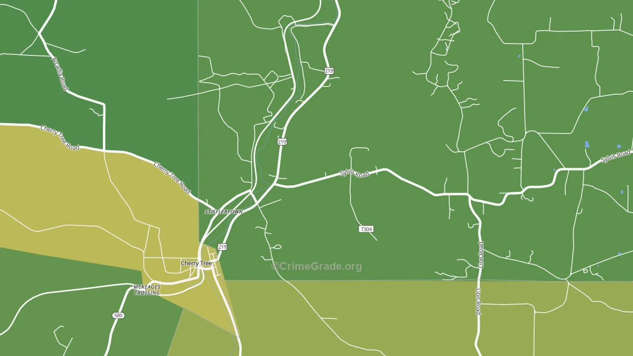 Stifflertown, PA Map of Vandalism Rates