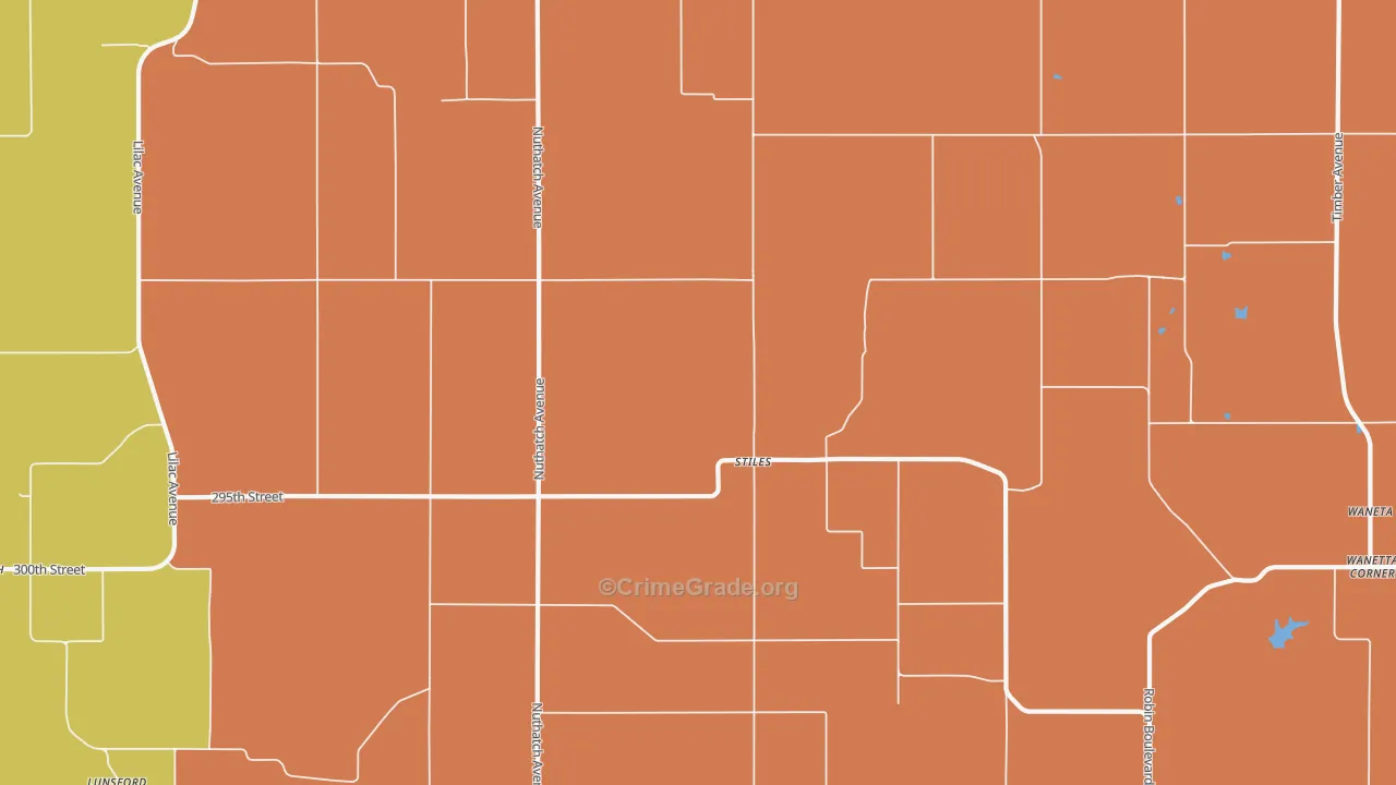 Stiles, IA Map of Vandalism Rates