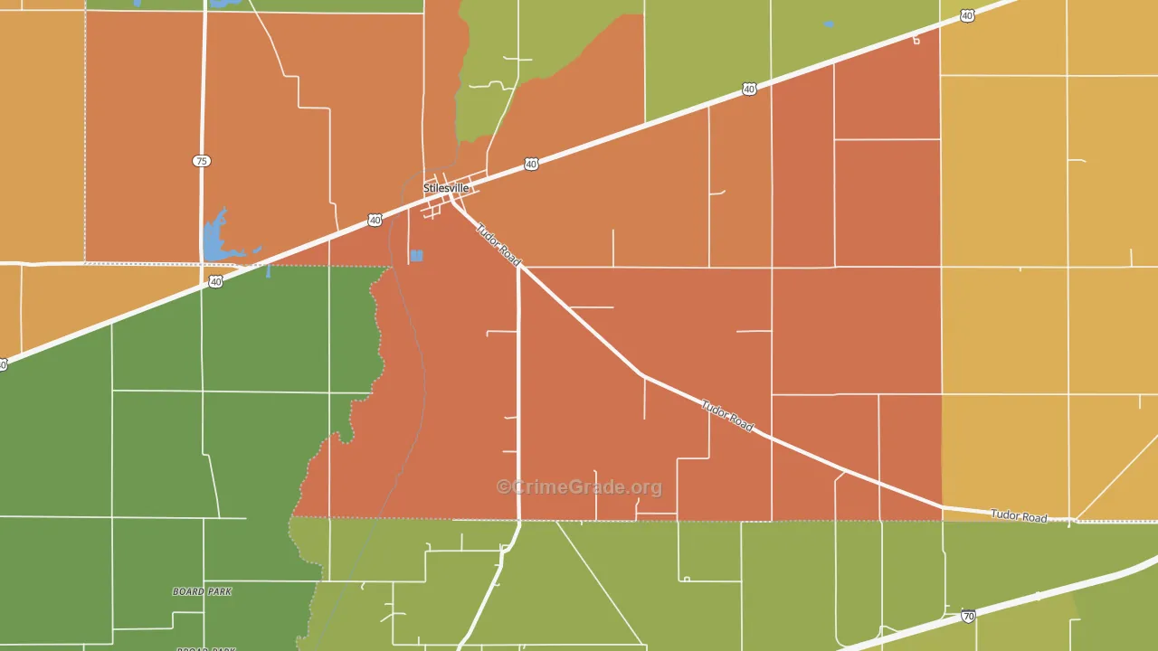 Stilesville, IN Map of Vandalism Rates