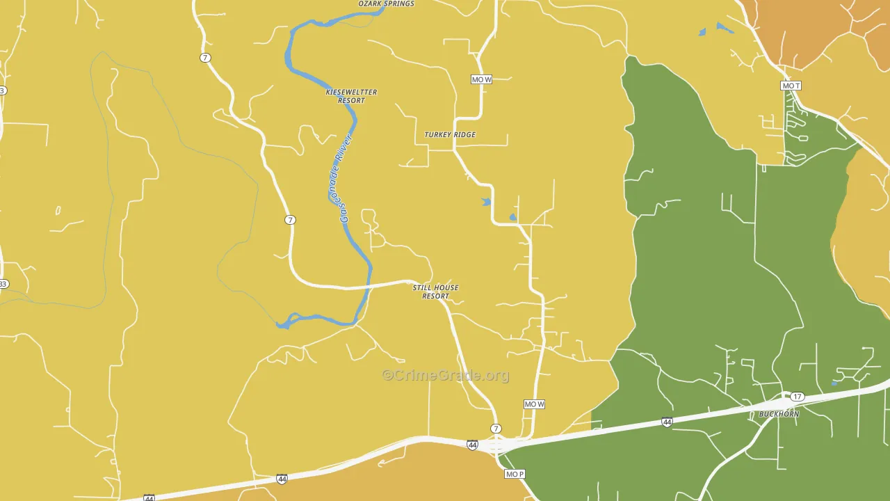 Stillhouse Springs, MO Map of Vandalism Rates