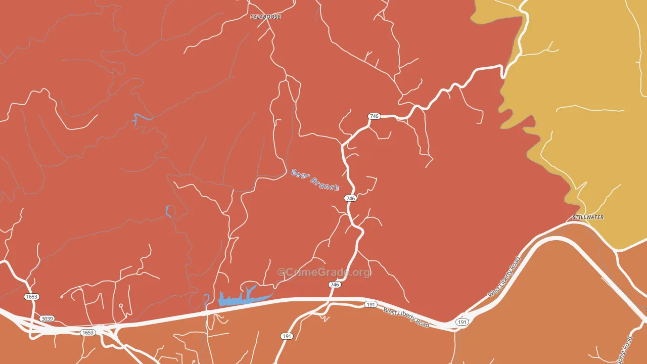 Stillwater, KY Map of Vandalism Rates
