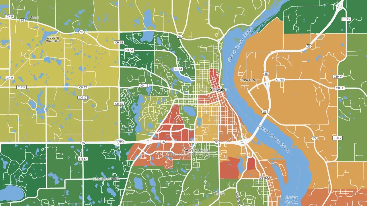 Stillwater, MN Map of Vandalism Rates