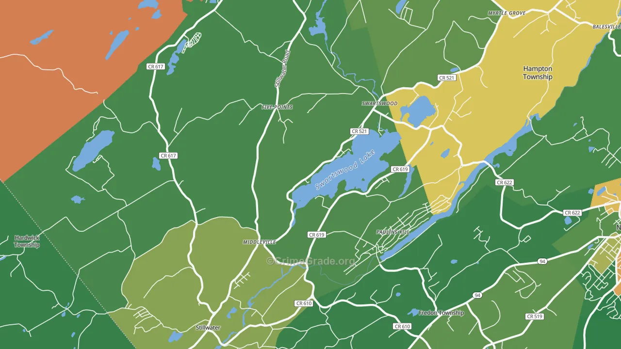 Stillwater, NJ Map of Vandalism Rates