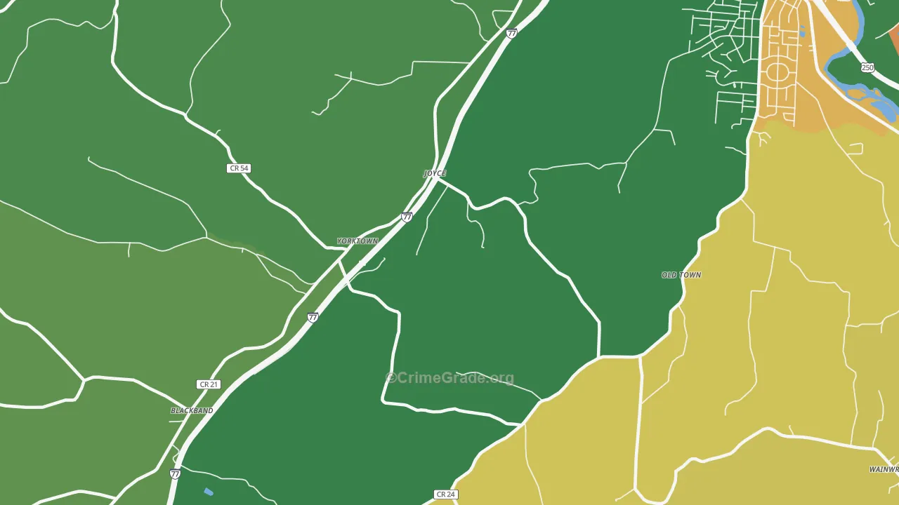 Stillwater, OH Map of Vandalism Rates