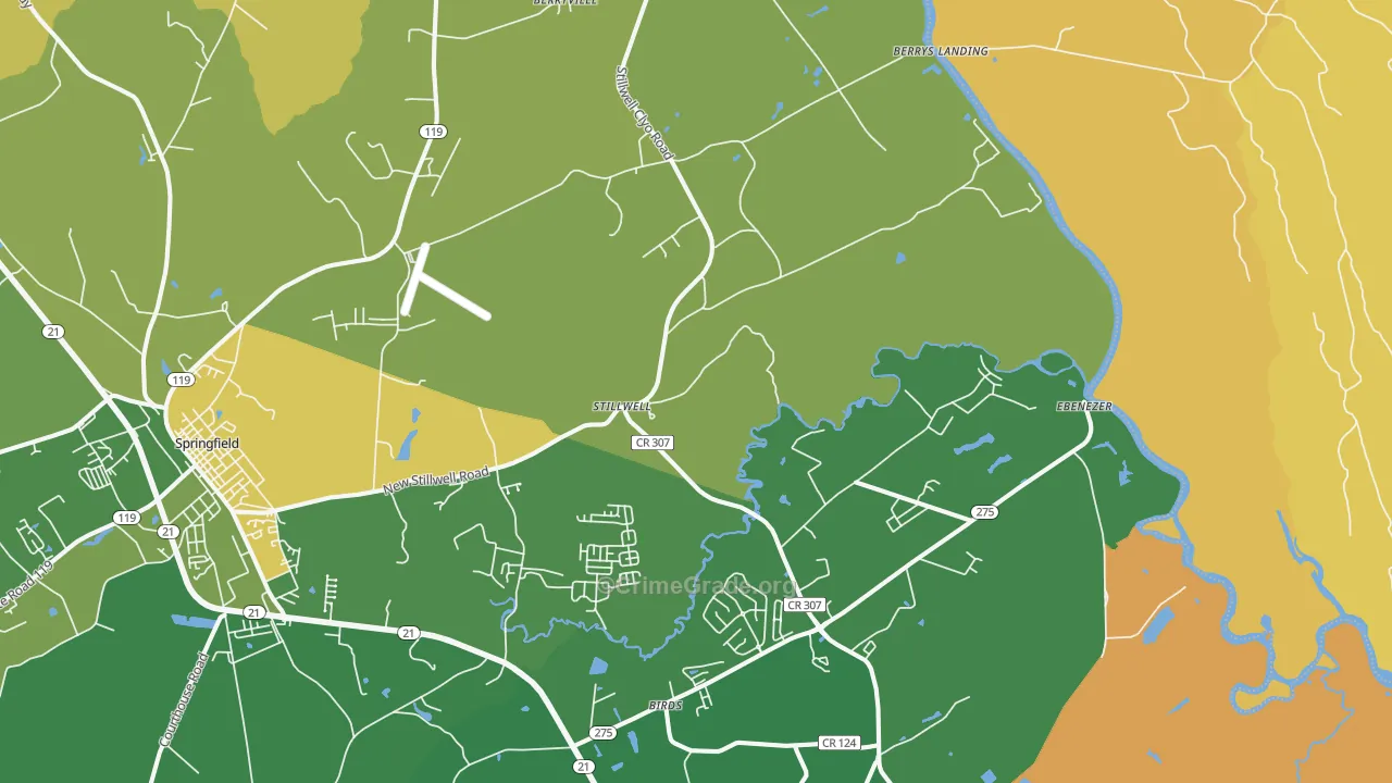 Stillwell, GA Map of Vandalism Rates