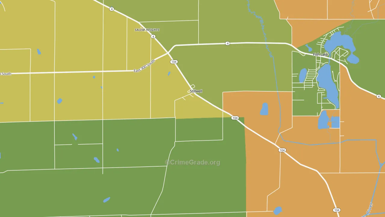 Stillwell, IN Map of Vandalism Rates