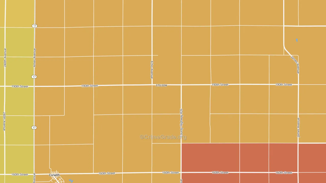 Stilson, IA Map of Vandalism Rates