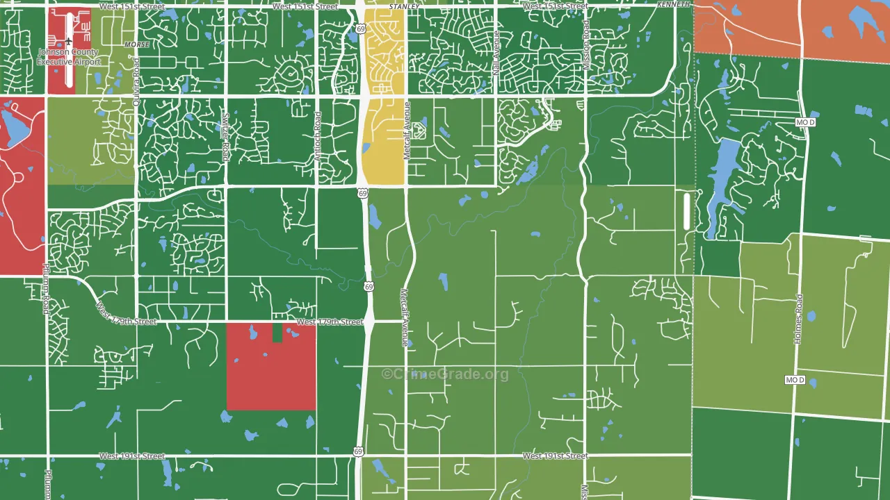 Stilwell, KS Map of Vandalism Rates
