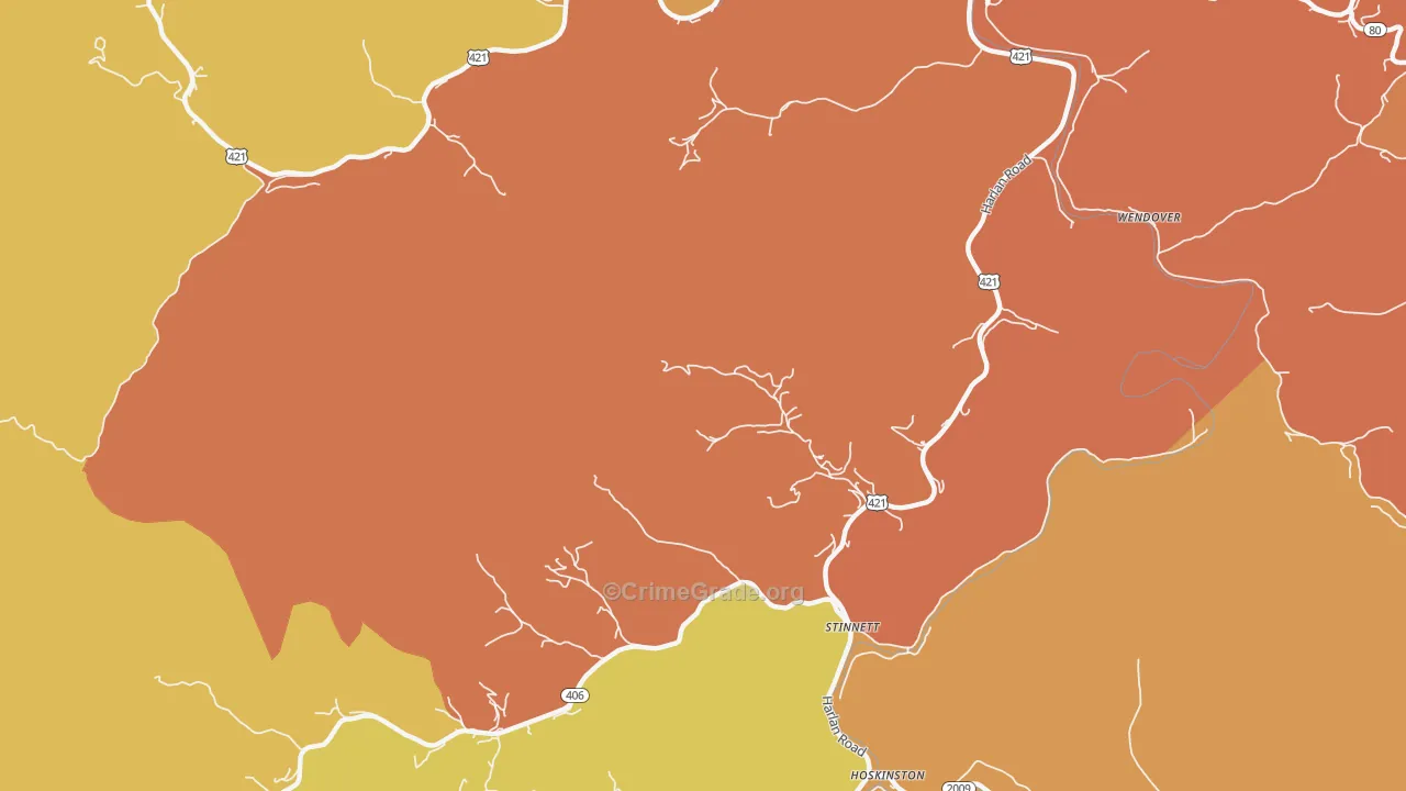 Stinnett, KY Map of Vandalism Rates