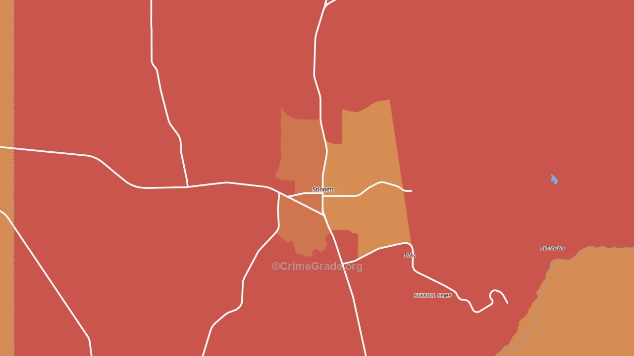 Stinnett, TX Map of Vandalism Rates