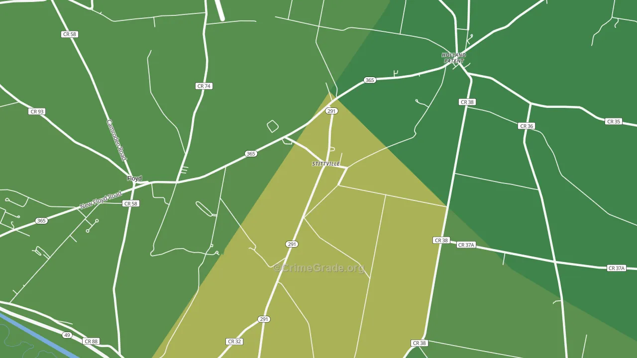 Stittville, NY Map of Vandalism Rates