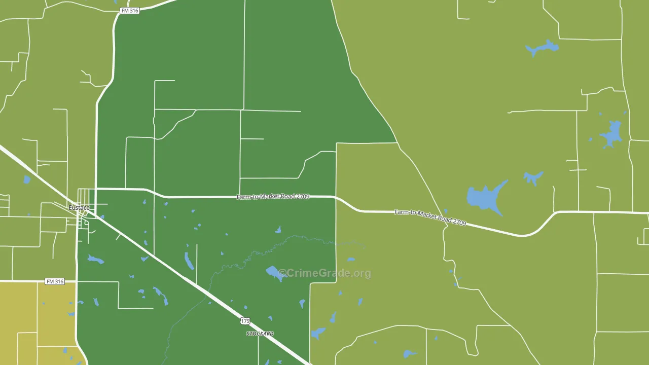 Stockard, TX Map of Vandalism Rates