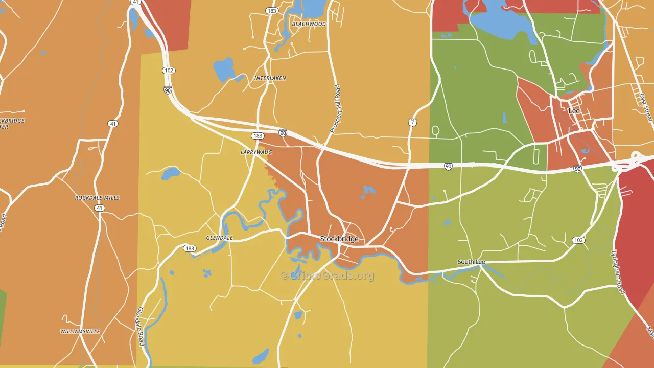 Stockbridge, MA Map of Vandalism Rates