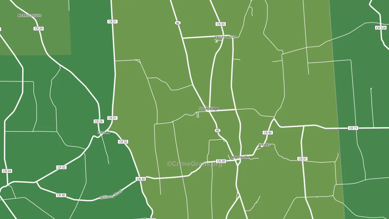 Stockbridge, NY Map of Vandalism Rates