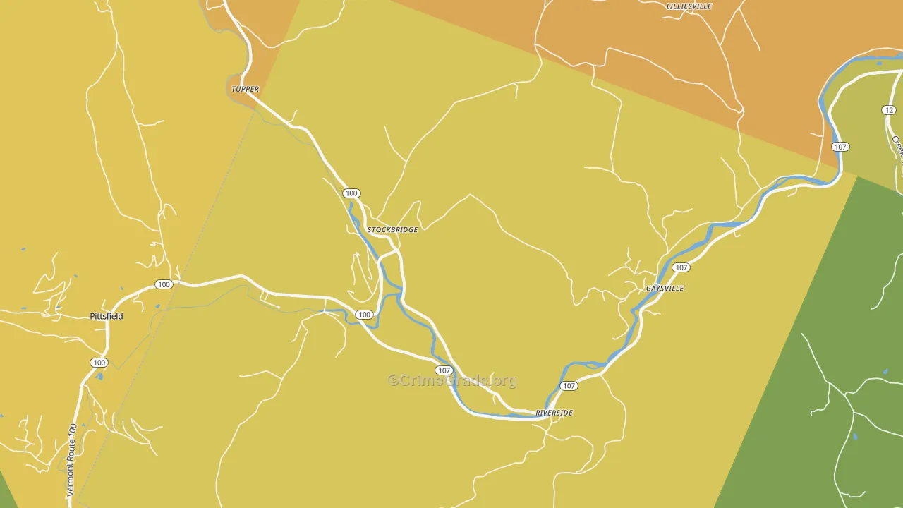 Stockbridge, VT Map of Vandalism Rates