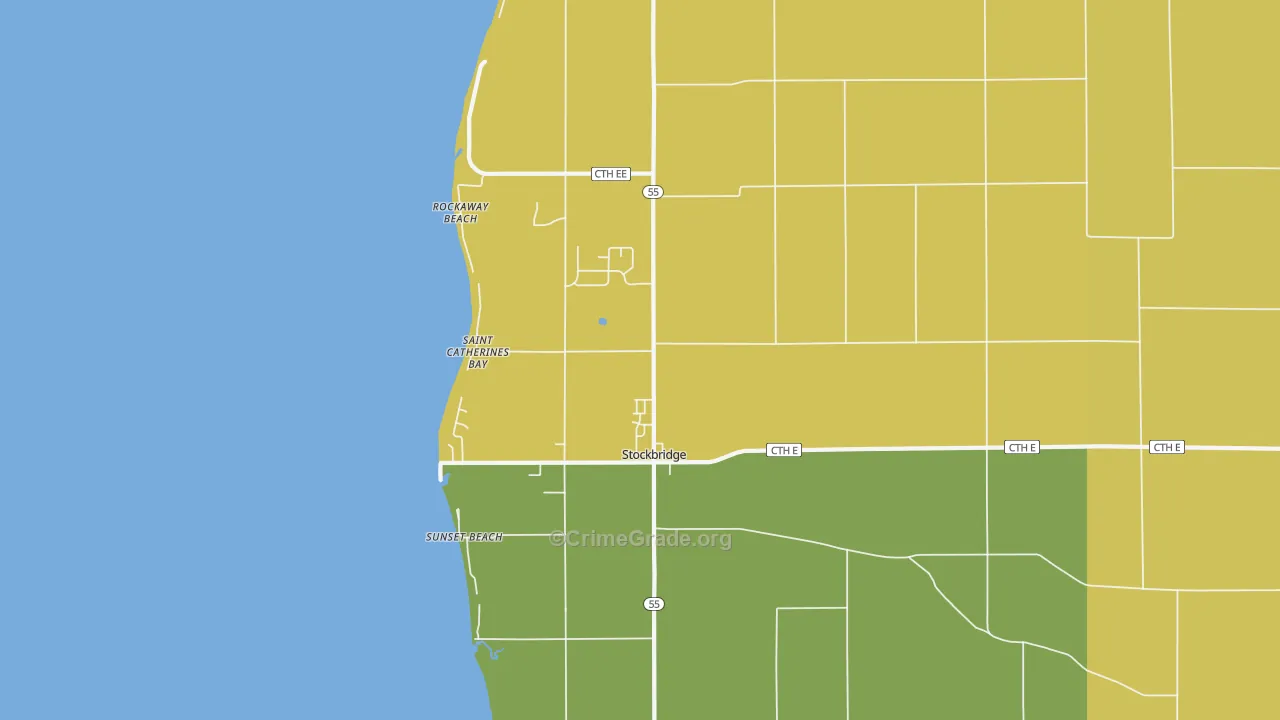 Stockbridge, WI Map of Vandalism Rates