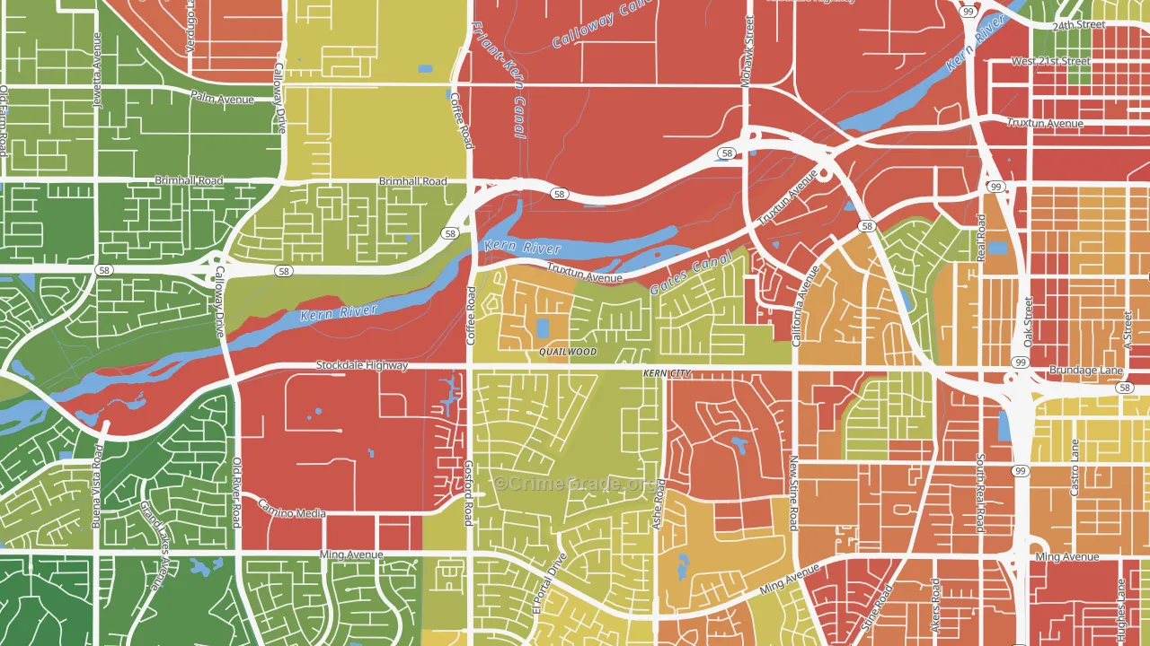 Stockdale Greens, Bakersfield, CA Map of Vandalism Rates