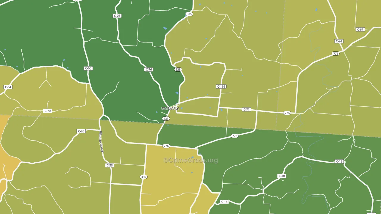 Stockdale, OH Map of Vandalism Rates