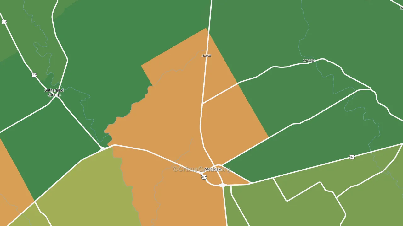 Stockdale, TX Map of Vandalism Rates