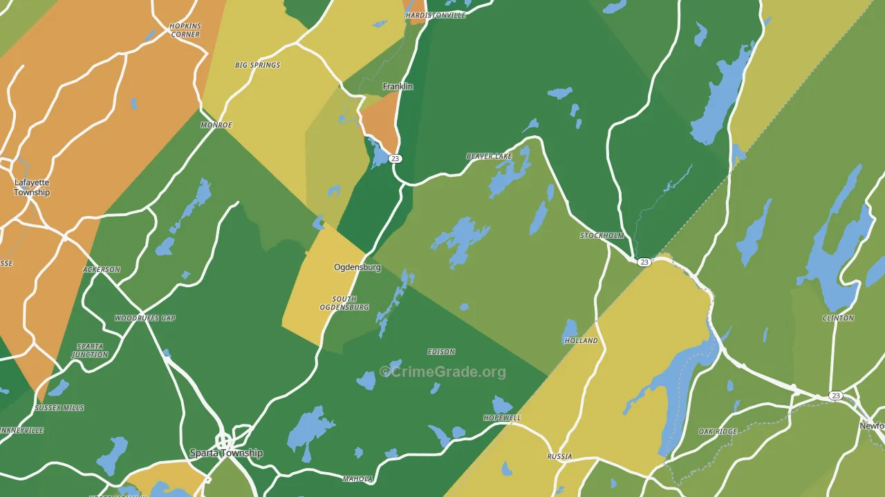 Stockholm, NJ Map of Vandalism Rates