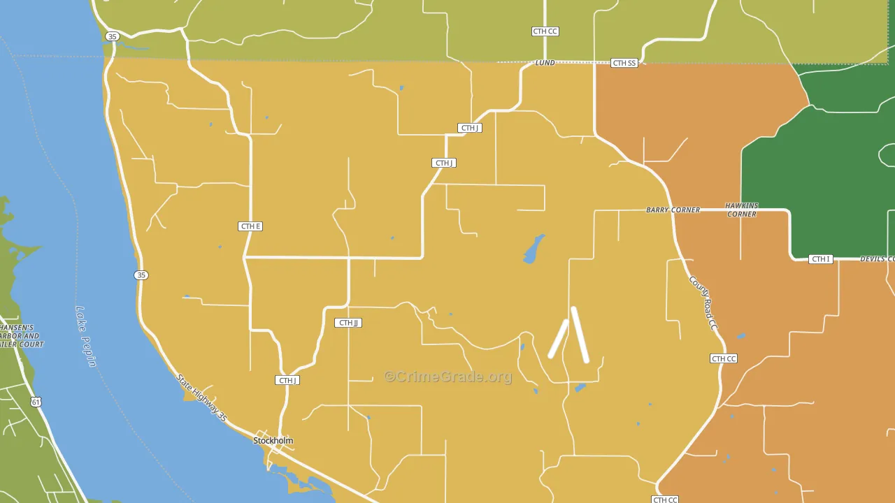 Stockholm, WI Map of Vandalism Rates