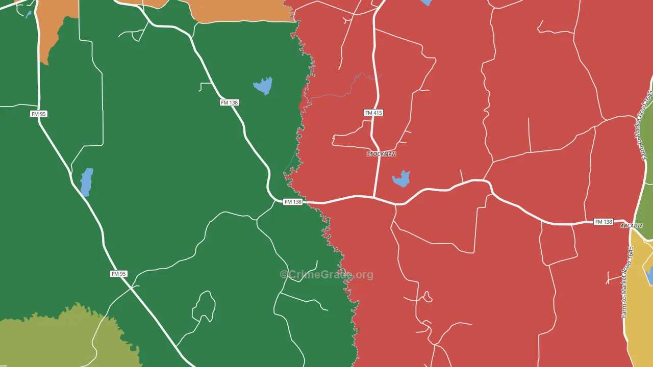 Stockman, TX Map of Vandalism Rates