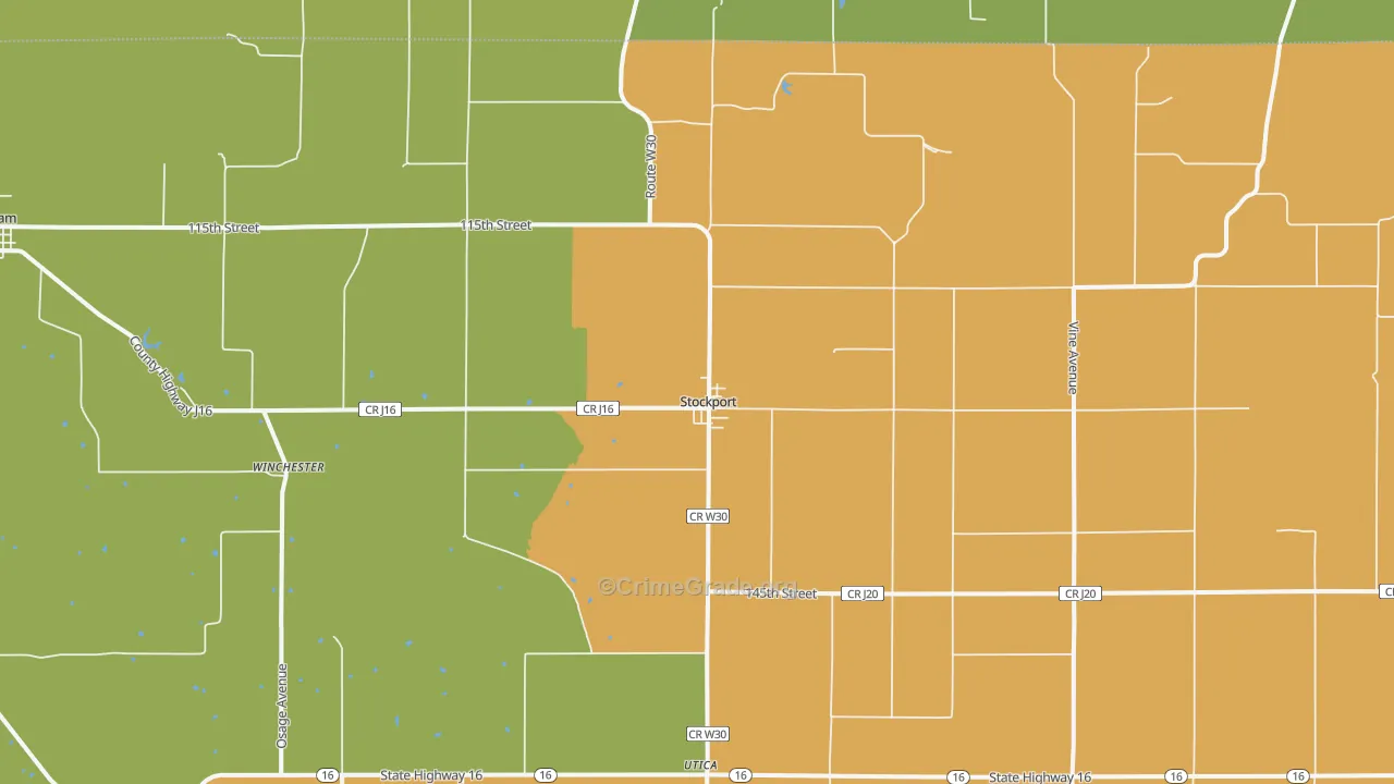 Stockport, IA Map of Vandalism Rates