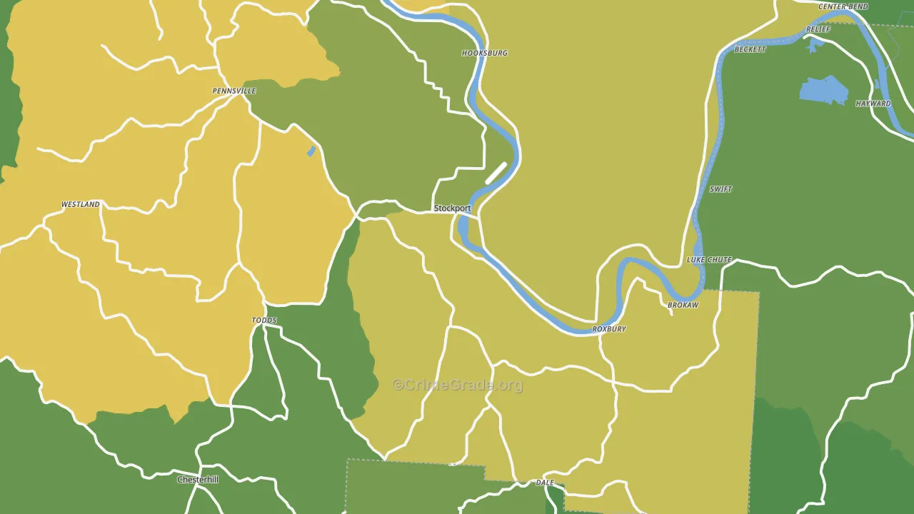 Stockport, OH Map of Vandalism Rates