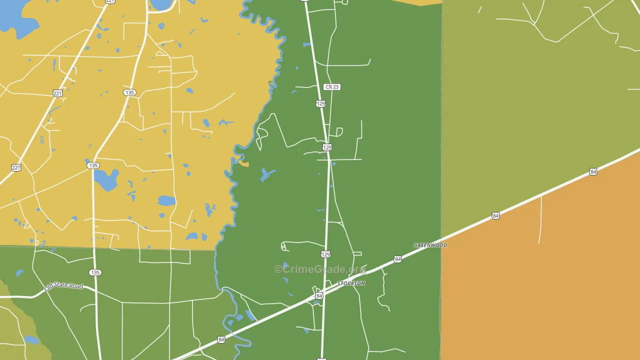Stockton, GA Map of Vandalism Rates