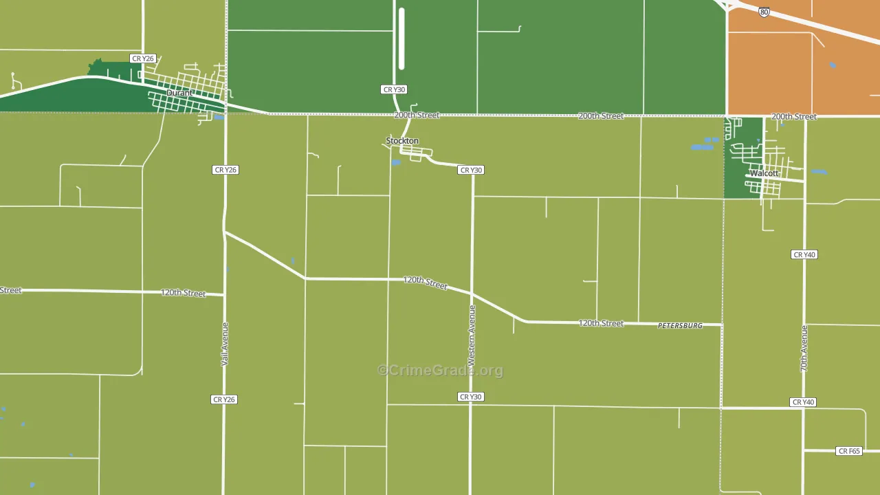 Stockton, IA Map of Vandalism Rates
