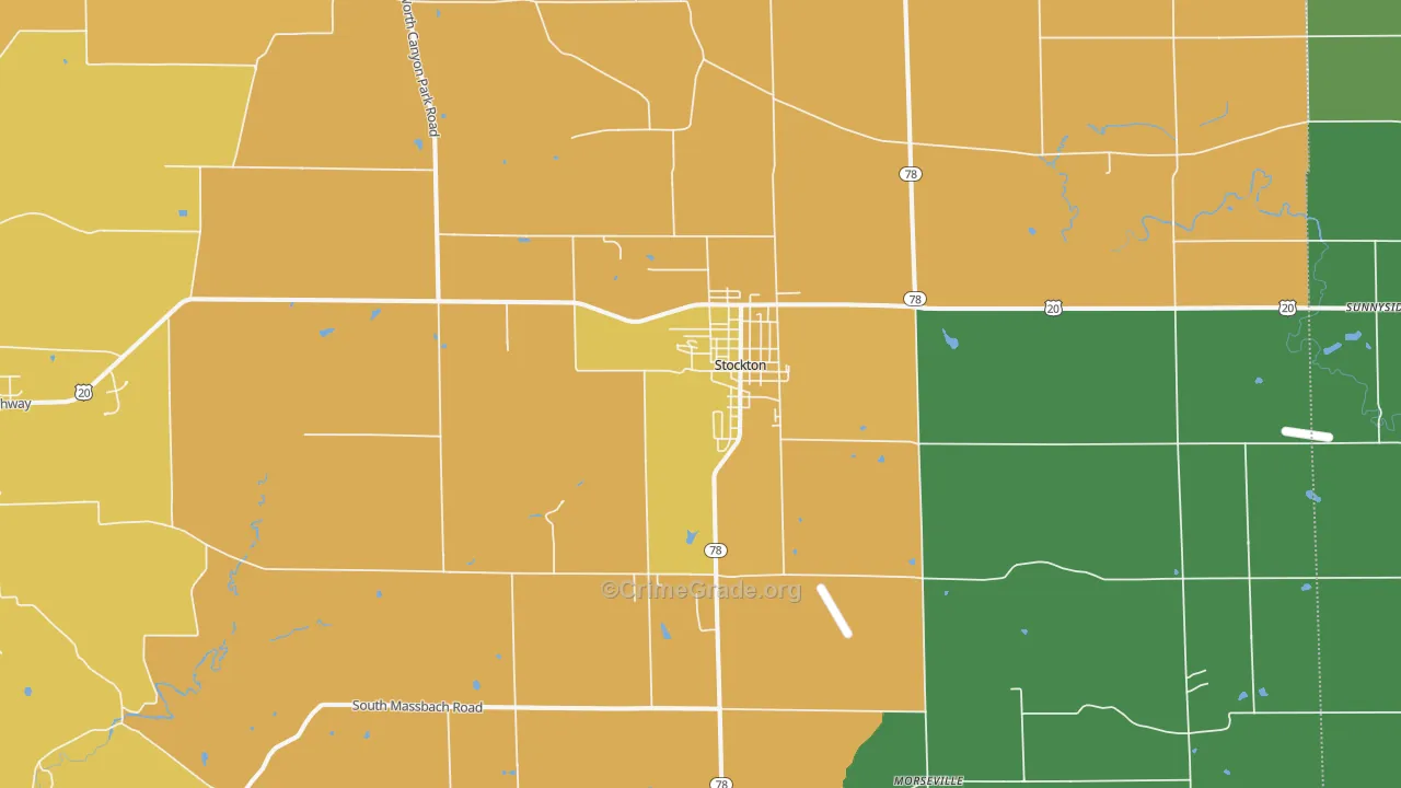 Stockton, IL Map of Vandalism Rates