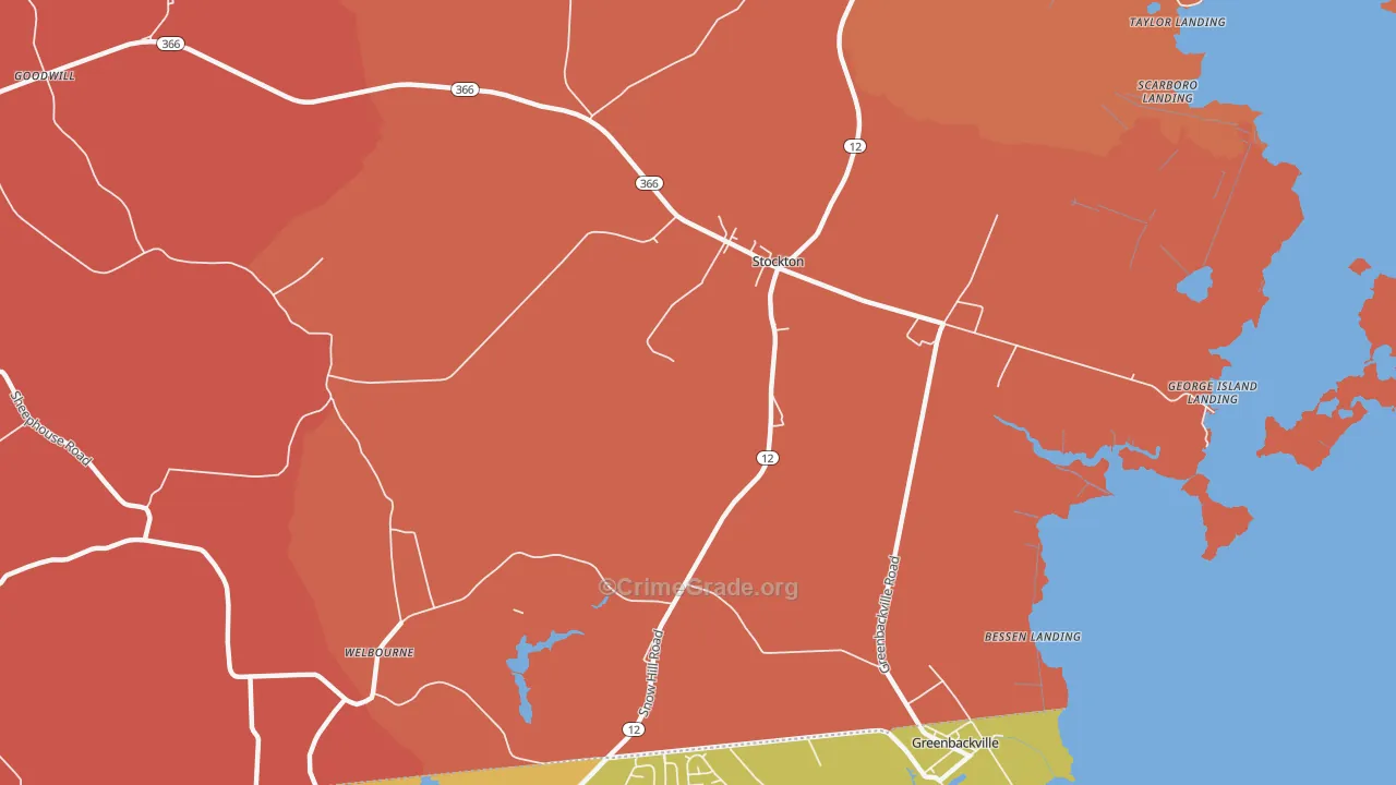 Stockton, MD Map of Vandalism Rates