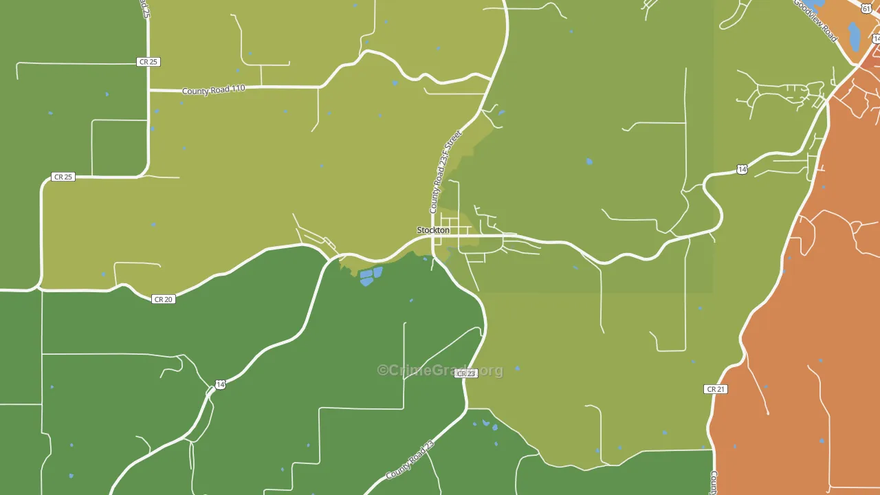 Stockton, MN Map of Vandalism Rates