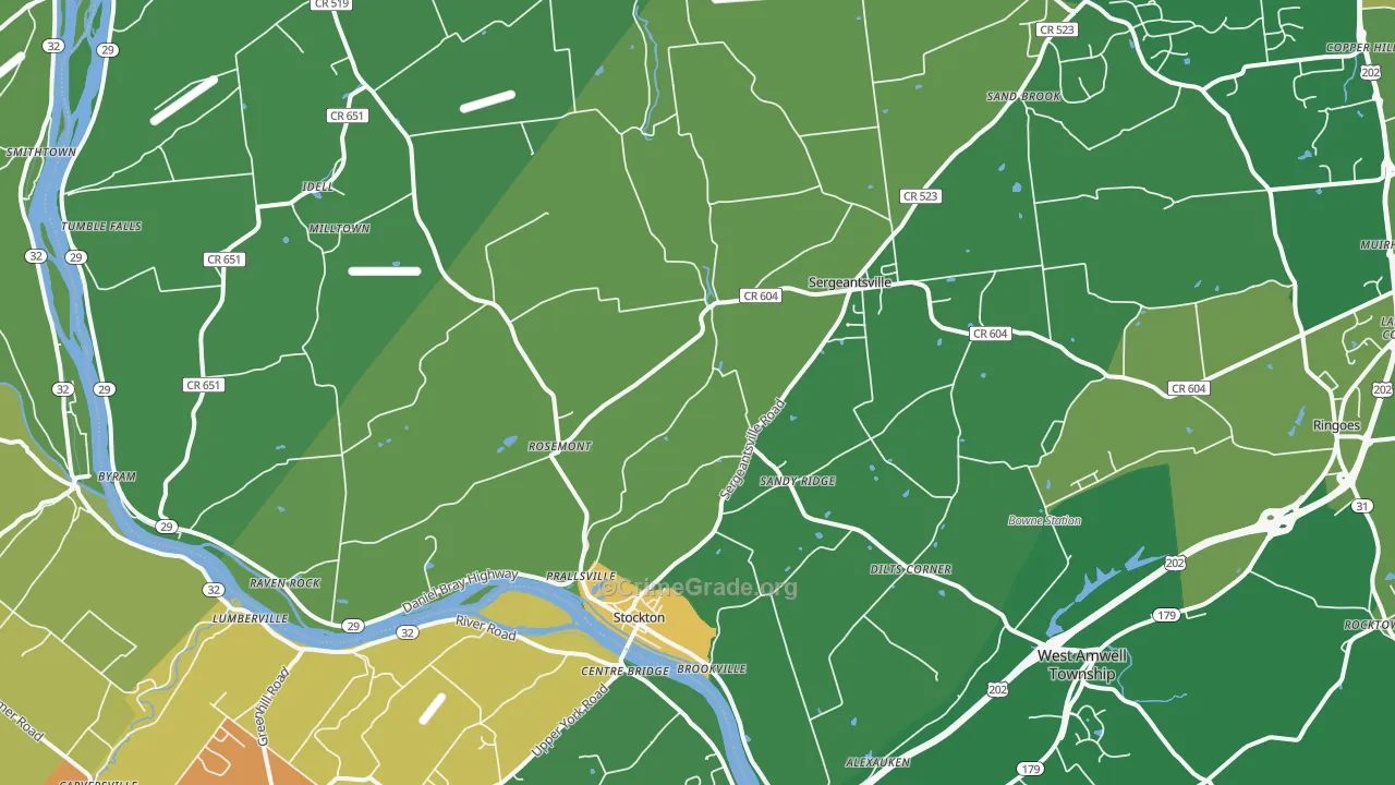 Stockton, NJ Map of Vandalism Rates