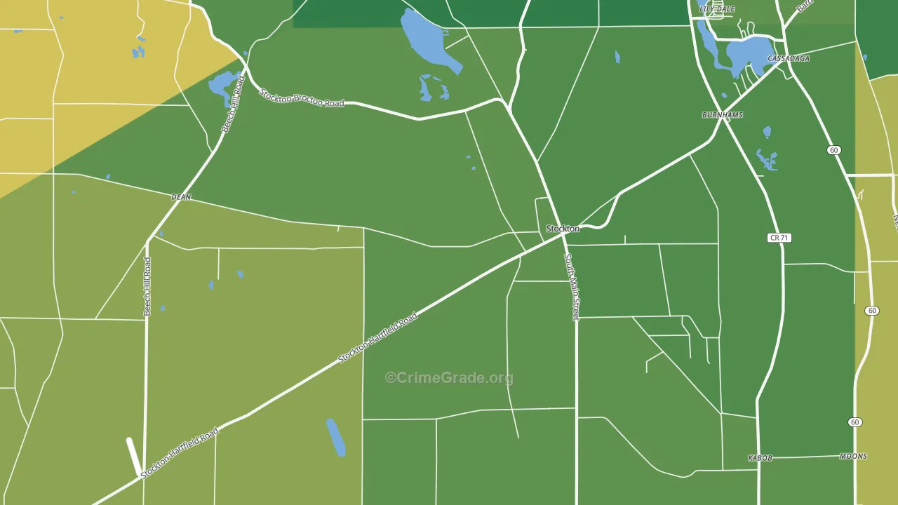 Stockton, NY Map of Vandalism Rates