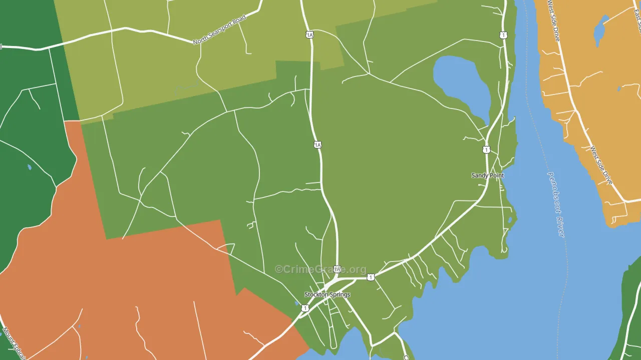 Stockton Springs, ME Map of Vandalism Rates