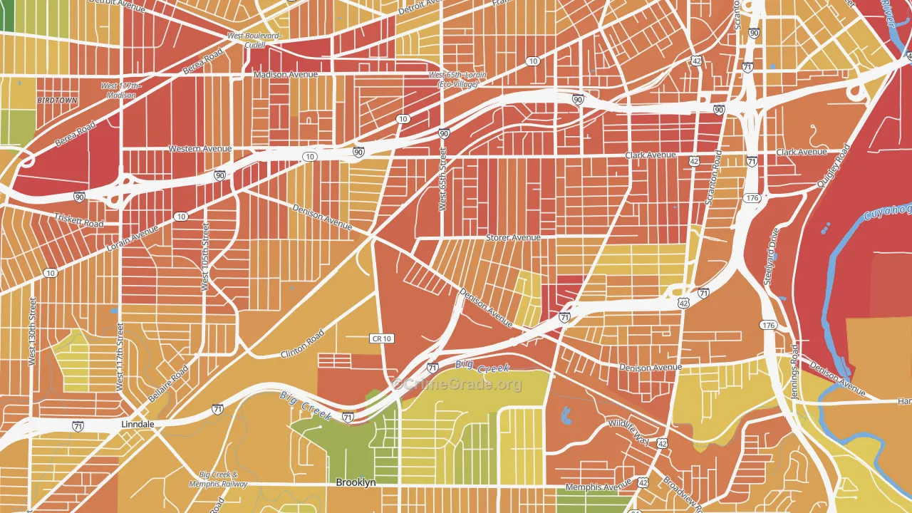Stockyards, Cleveland, OH Map of Vandalism Rates