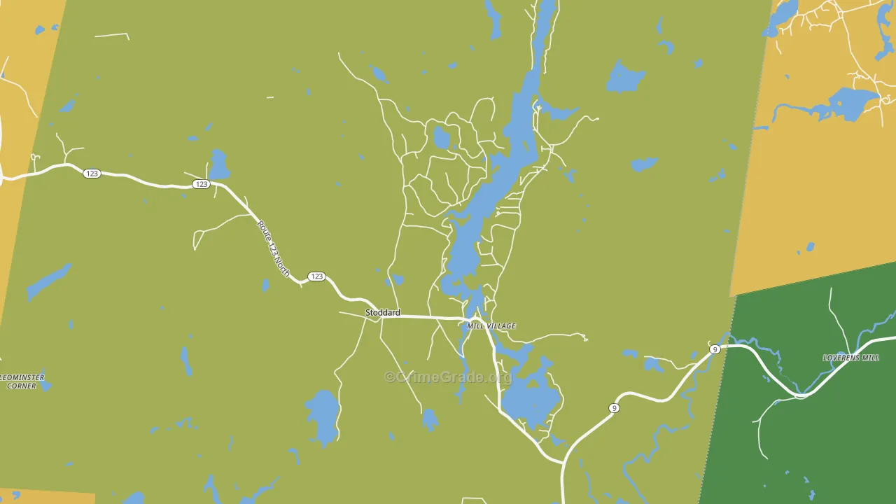 Stoddard, NH Map of Vandalism Rates