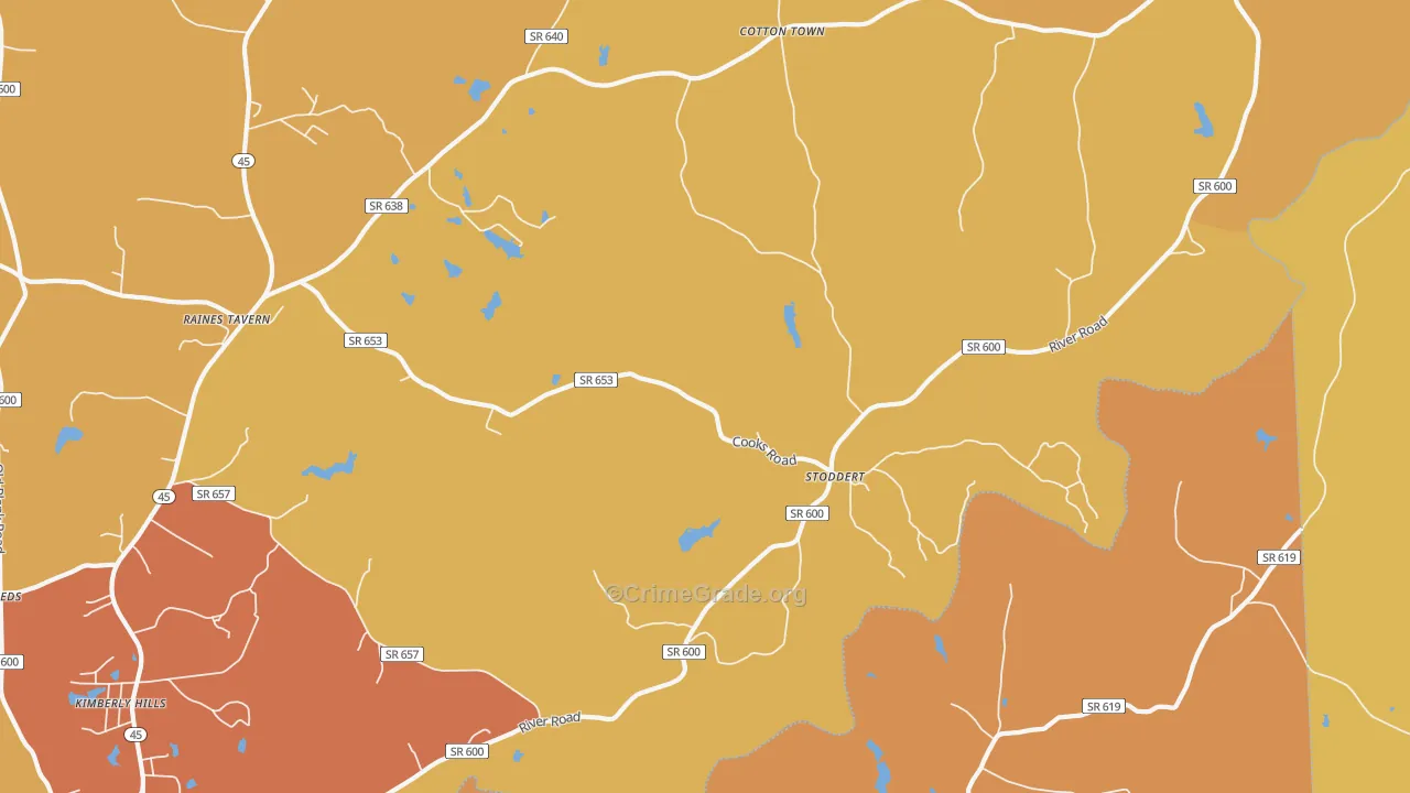 Stoddert, VA Map of Vandalism Rates
