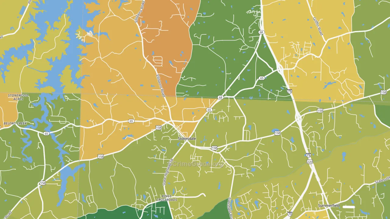 Stokesdale, NC Map of Vandalism Rates