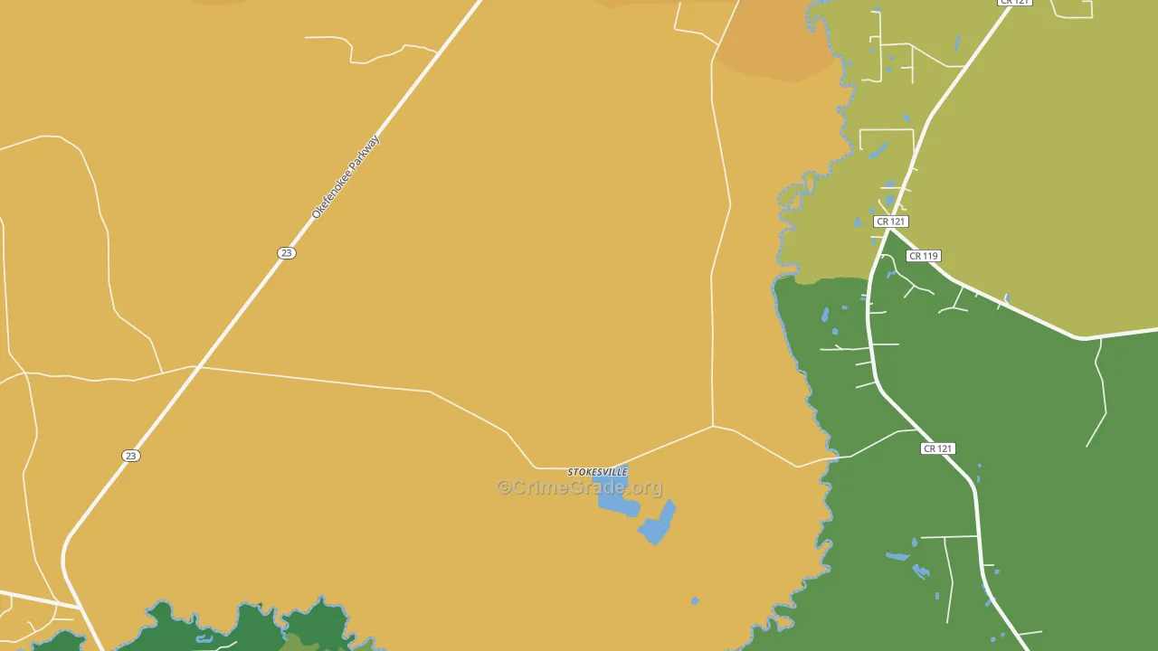 Stokesville, GA Map of Vandalism Rates