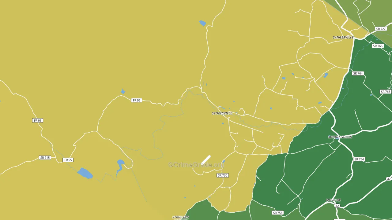 Stokesville, VA Map of Vandalism Rates