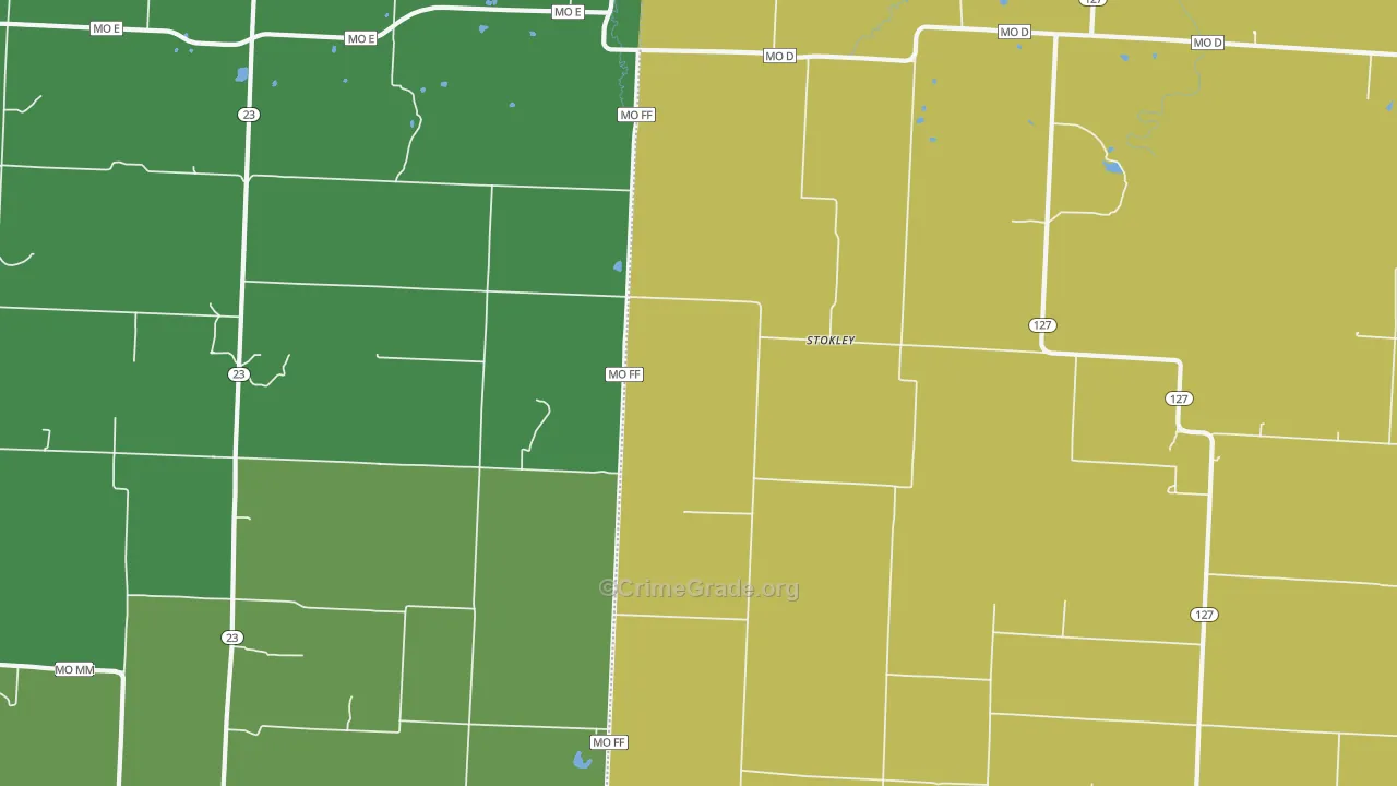 Stokley, MO Map of Vandalism Rates