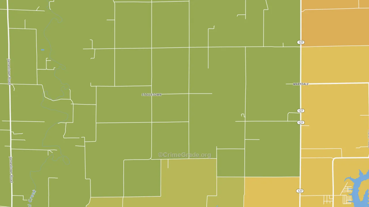 Stolletown, IL Map of Vandalism Rates